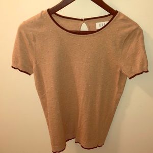 Tan Dotted Sweater Blouse